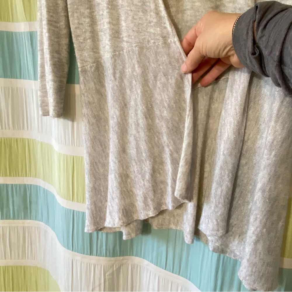 Eileen Fisher Knit Open Cardigan Gray 3/4 length sleeves Sz XS - Picture 4 of 7